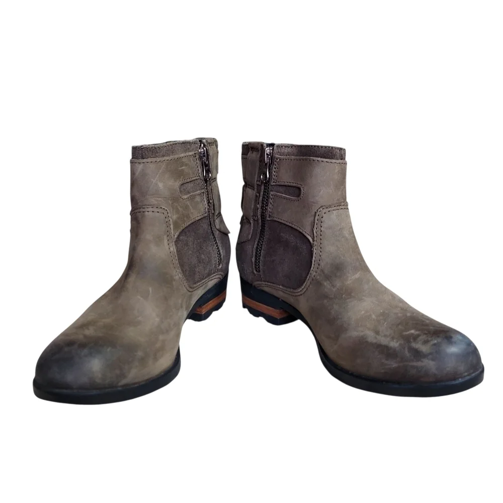 Sorel Lolla Waterproof Leather Suede  Taupe Ankle Boot